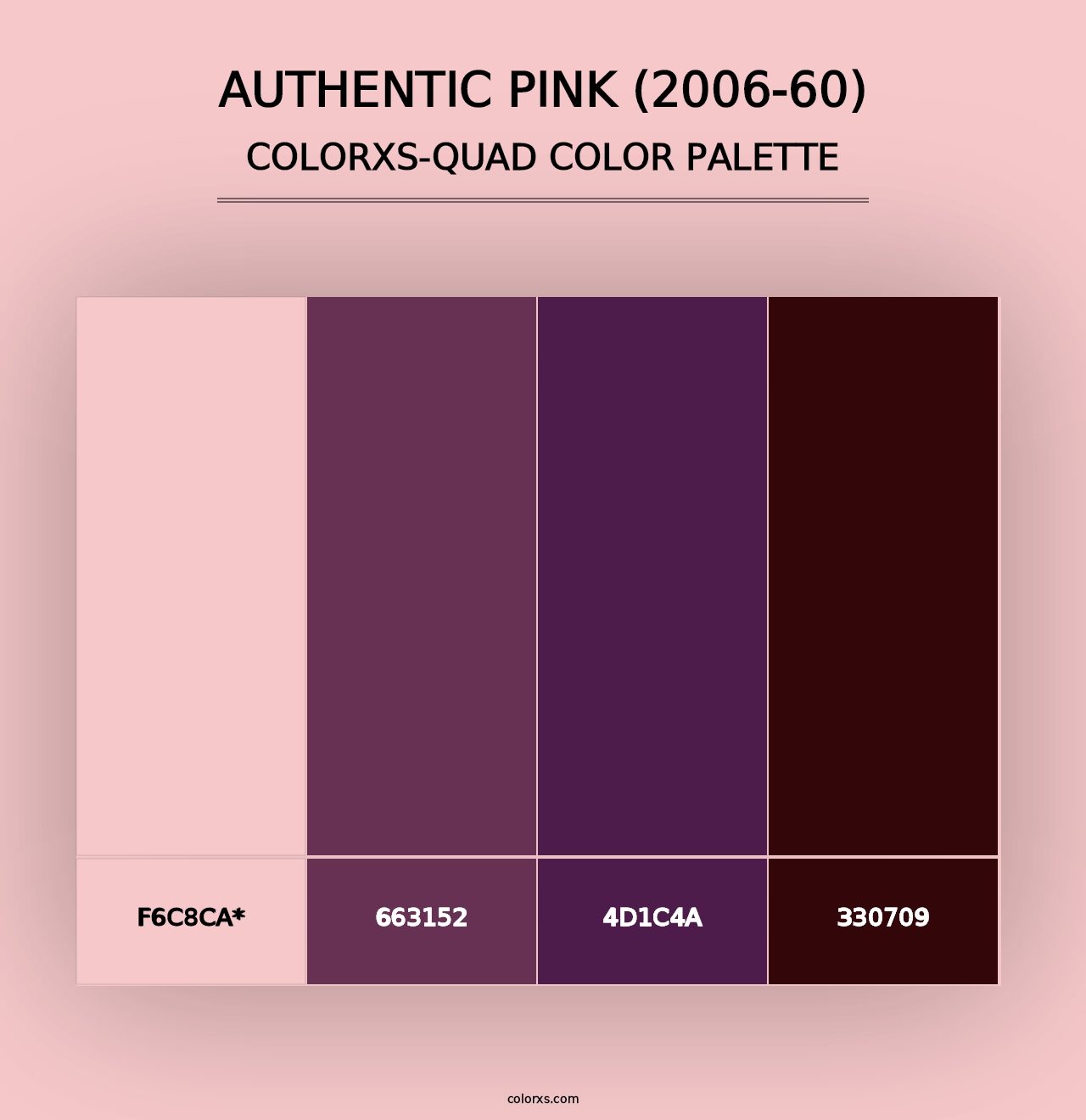 Authentic Pink (2006-60) - Colorxs Quad Palette