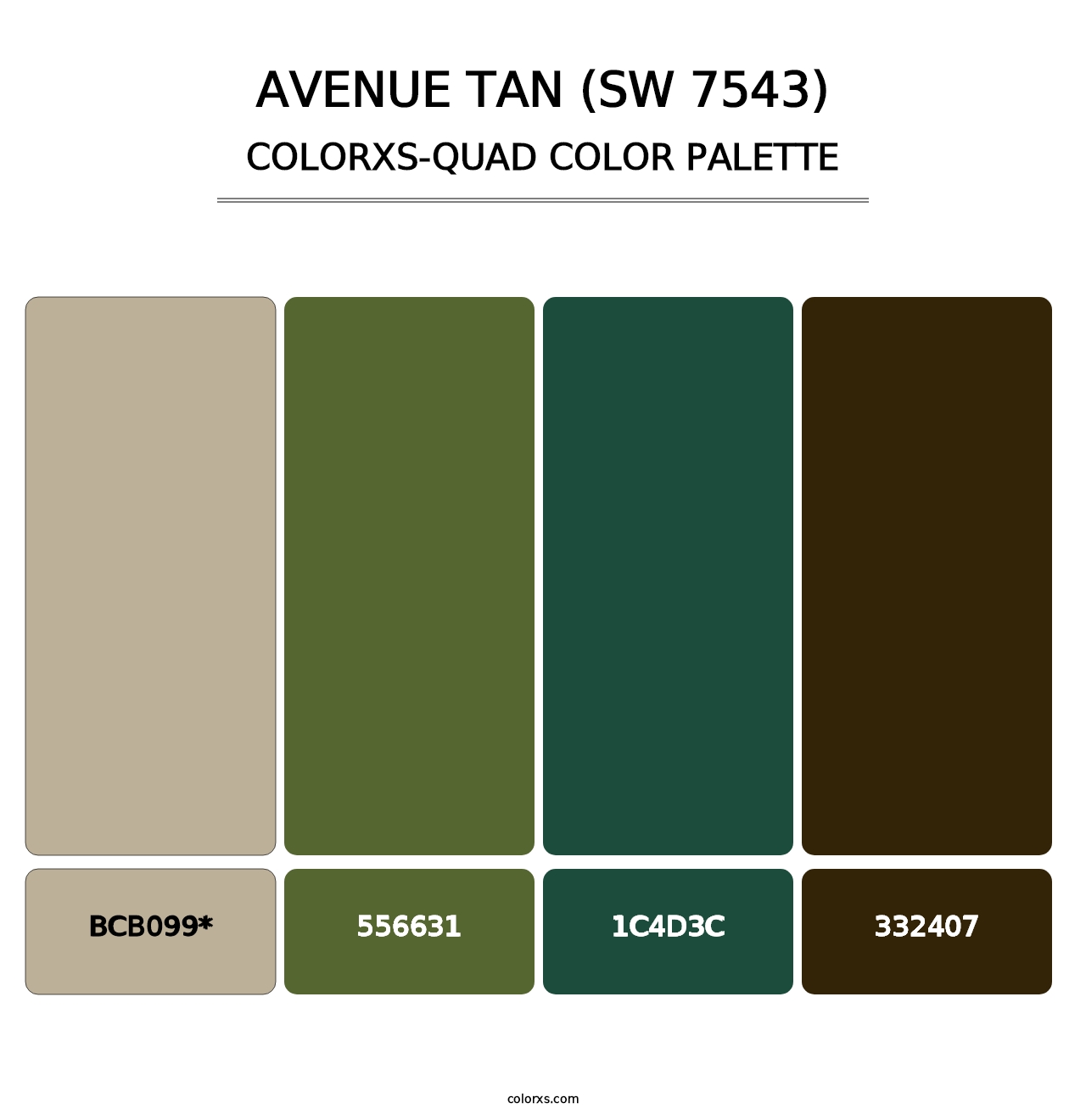 Avenue Tan (SW 7543) - Colorxs Quad Palette