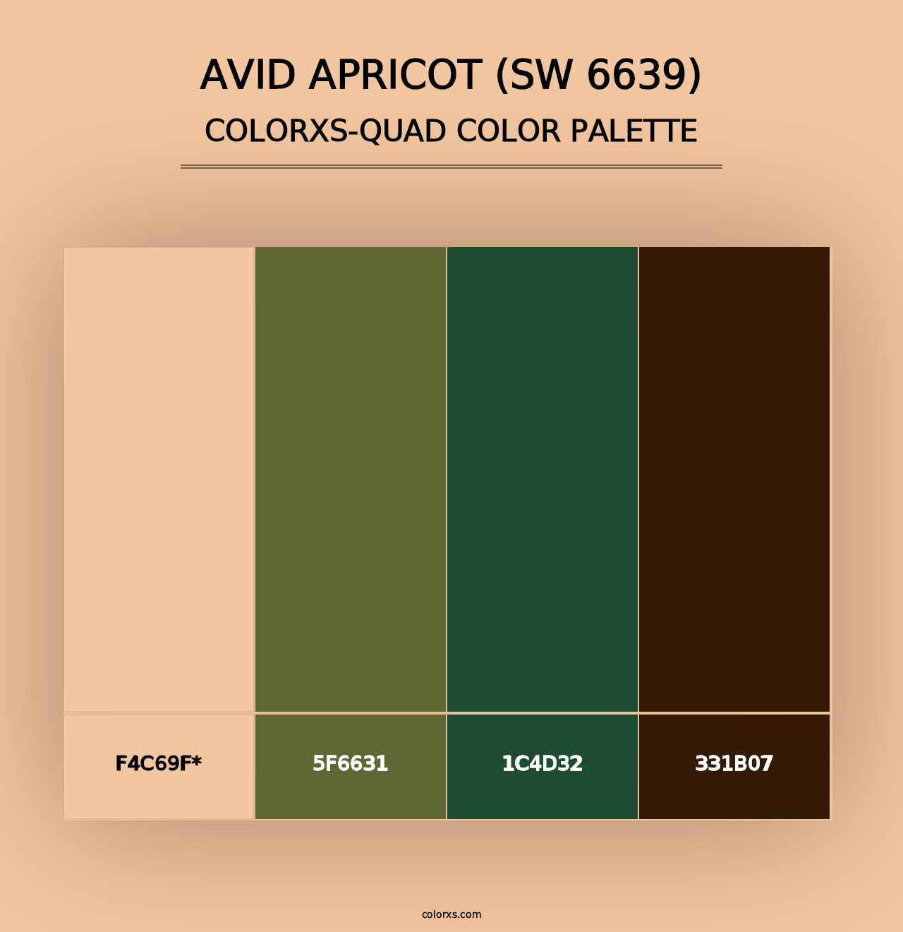 Avid Apricot (SW 6639) - Colorxs Quad Palette