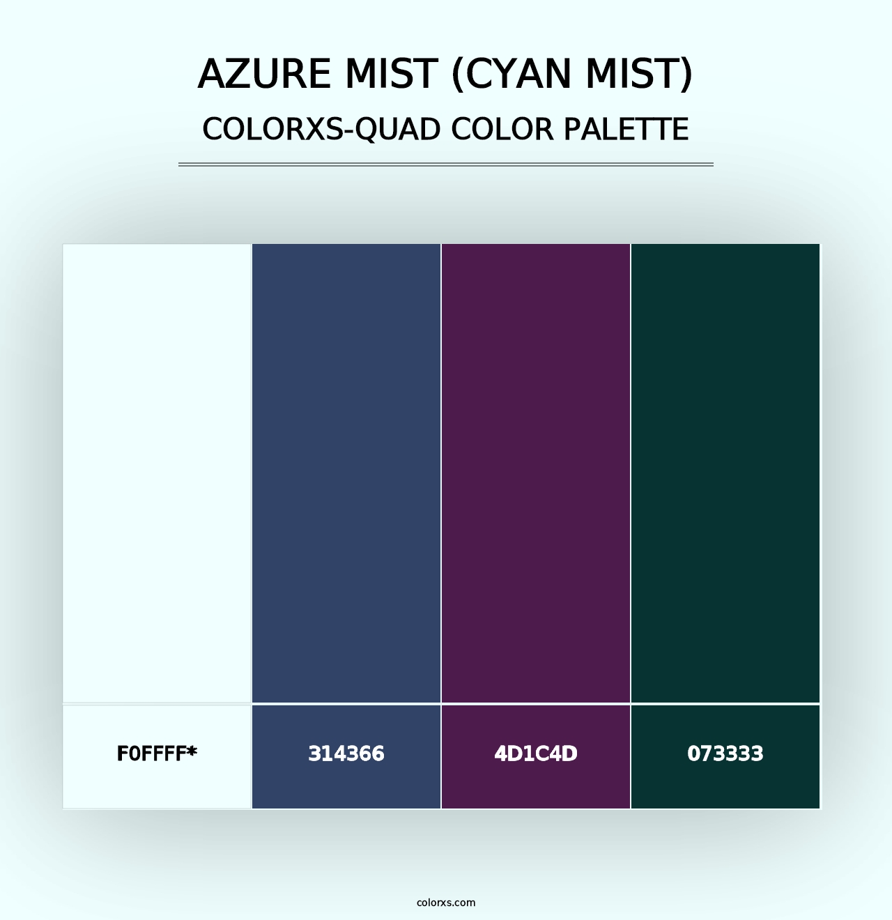 Azure Mist (Cyan Mist) - Colorxs Quad Palette