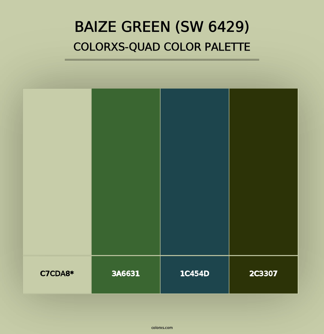 Baize Green (SW 6429) - Colorxs Quad Palette