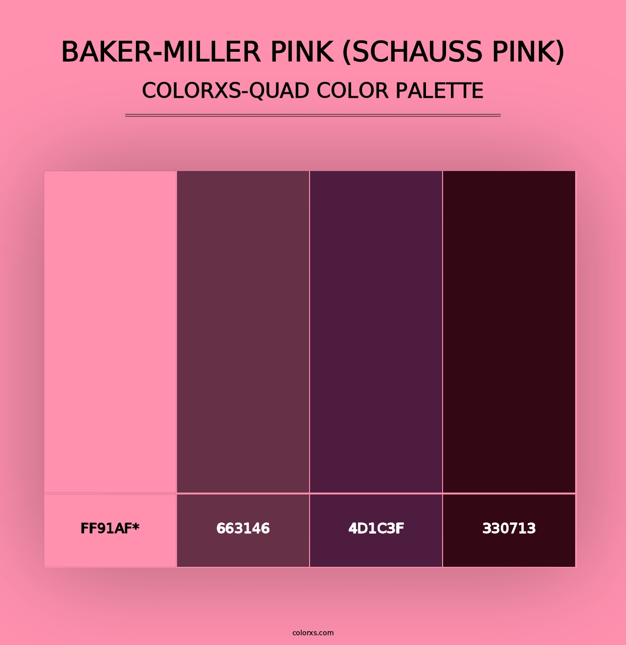 Baker-Miller Pink (Schauss Pink) - Colorxs Quad Palette