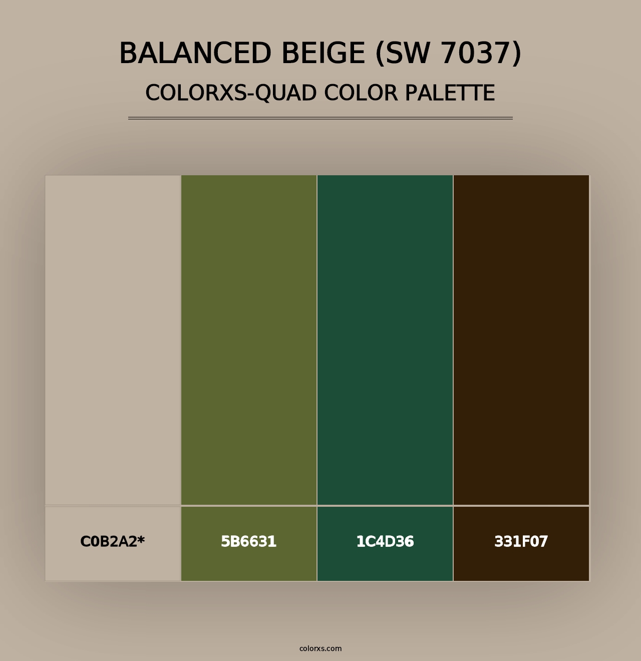 Balanced Beige (SW 7037) - Colorxs Quad Palette