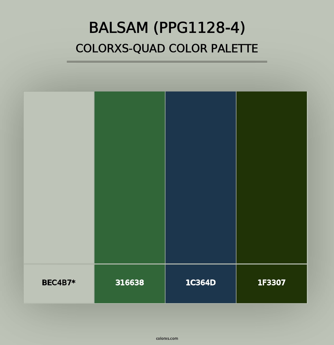 Balsam (PPG1128-4) - Colorxs Quad Palette