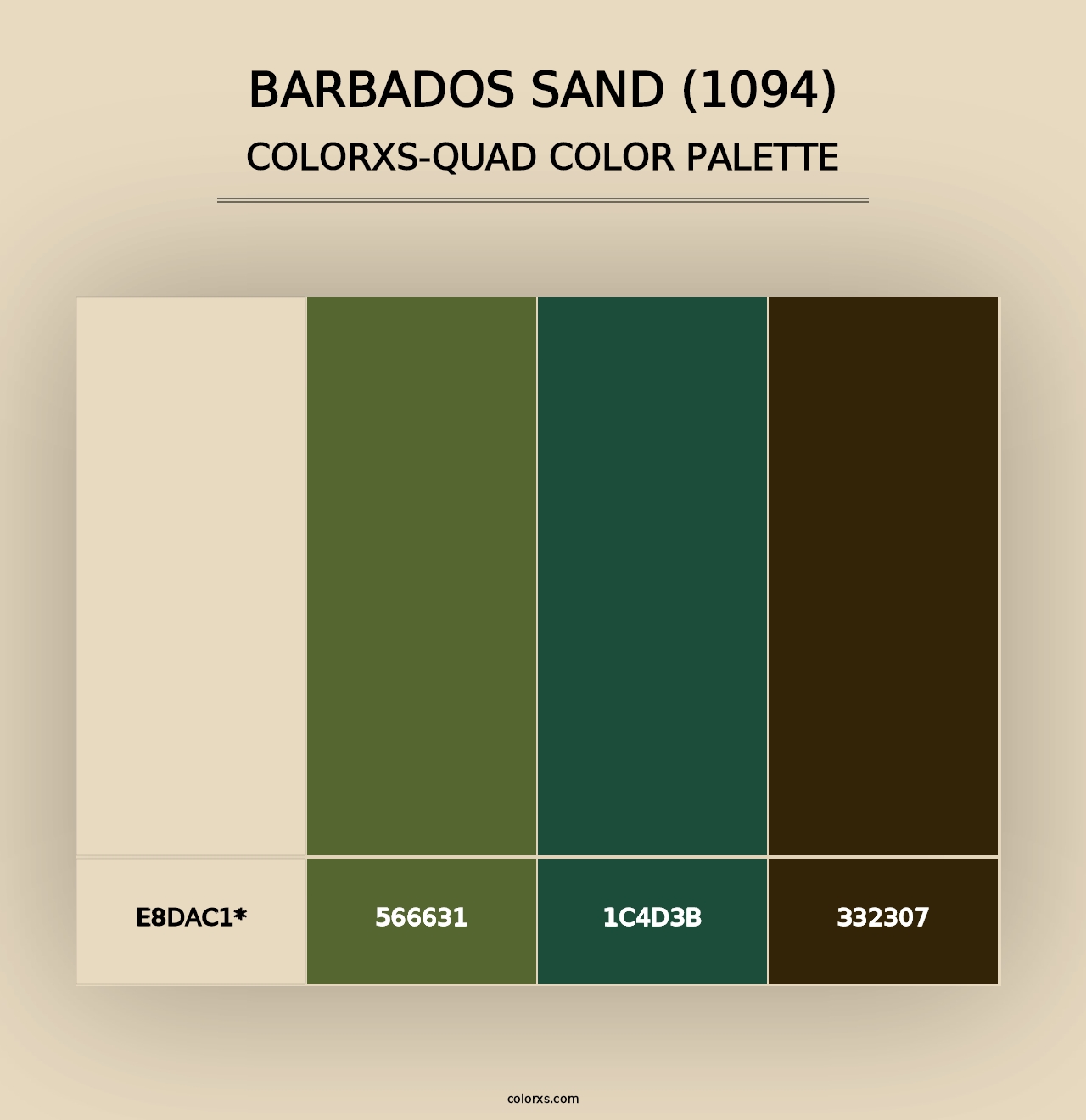 Barbados Sand (1094) - Colorxs Quad Palette