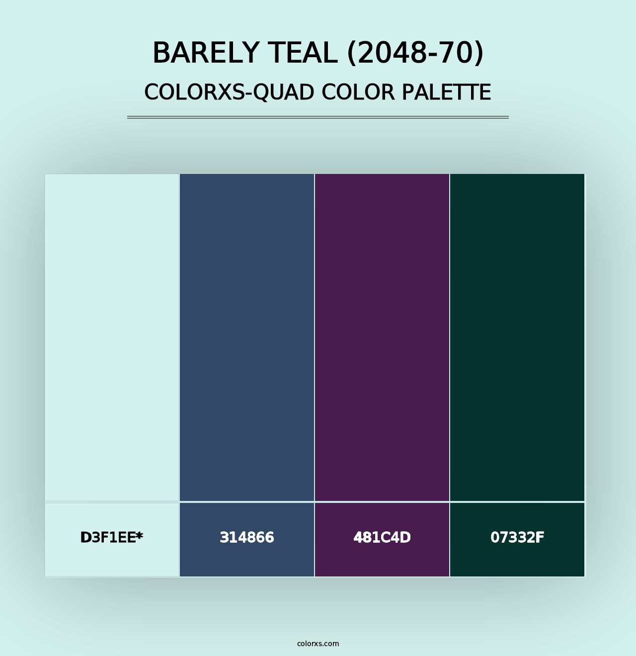 Barely Teal (2048-70) - Colorxs Quad Palette