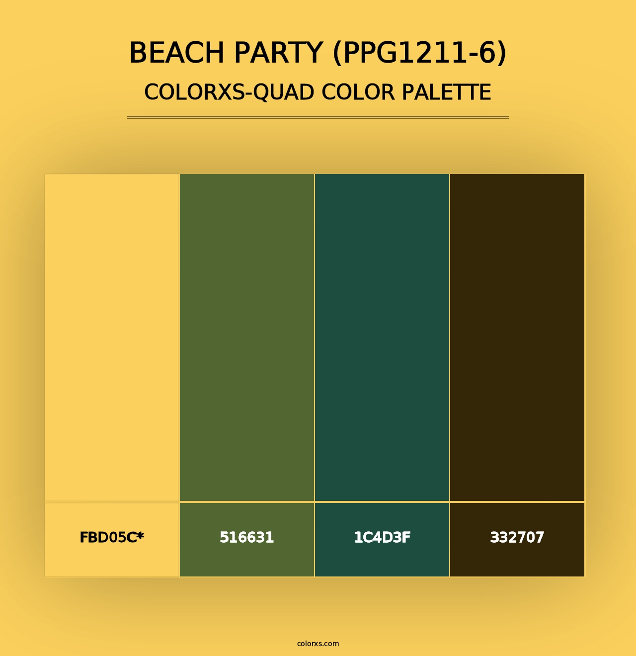 Beach Party (PPG1211-6) - Colorxs Quad Palette