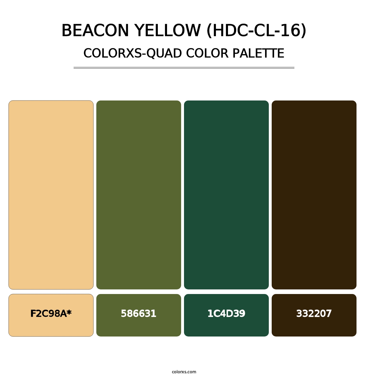 Beacon Yellow (HDC-CL-16) - Colorxs Quad Palette