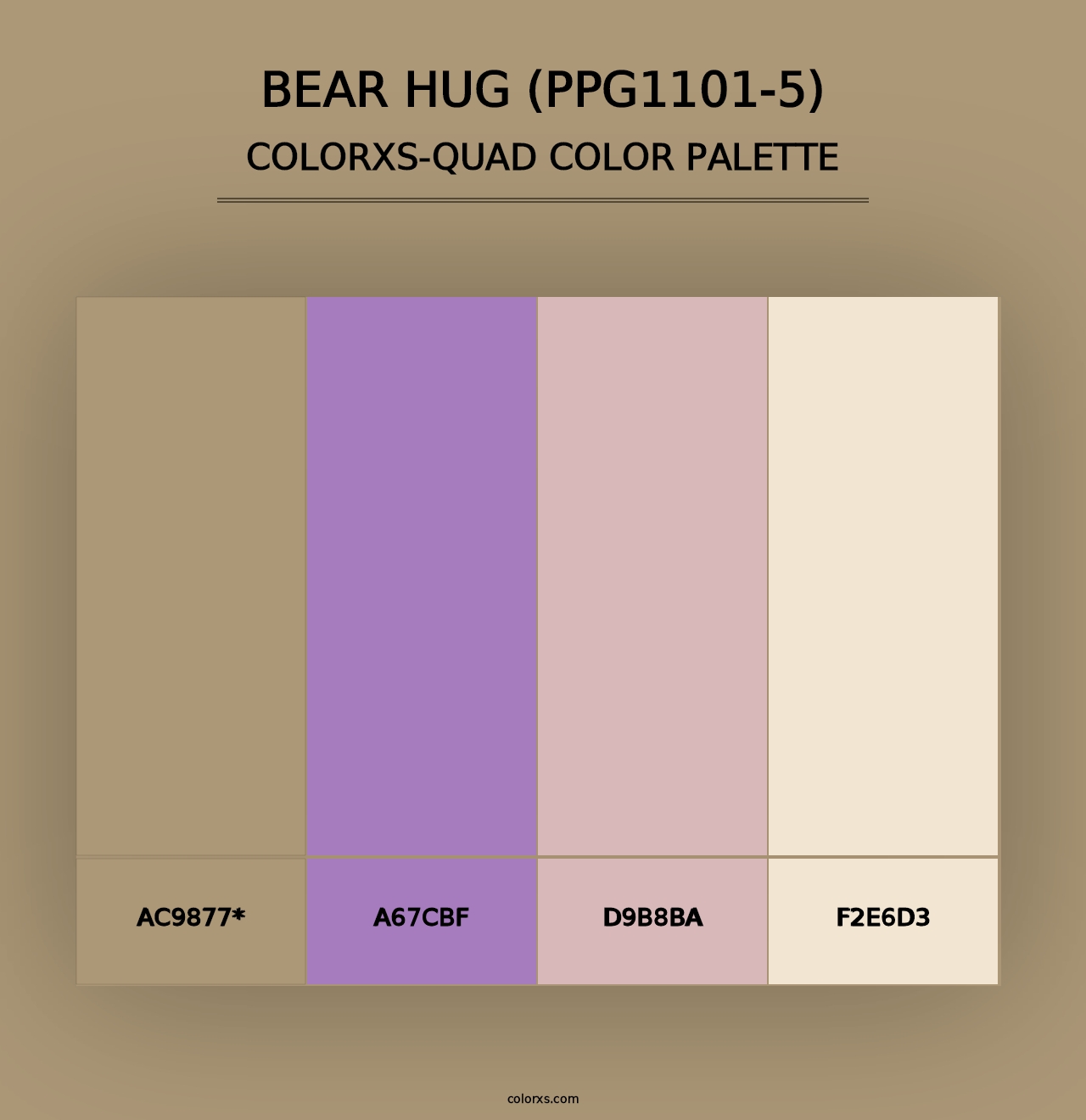 Bear Hug (PPG1101-5) - Colorxs Quad Palette