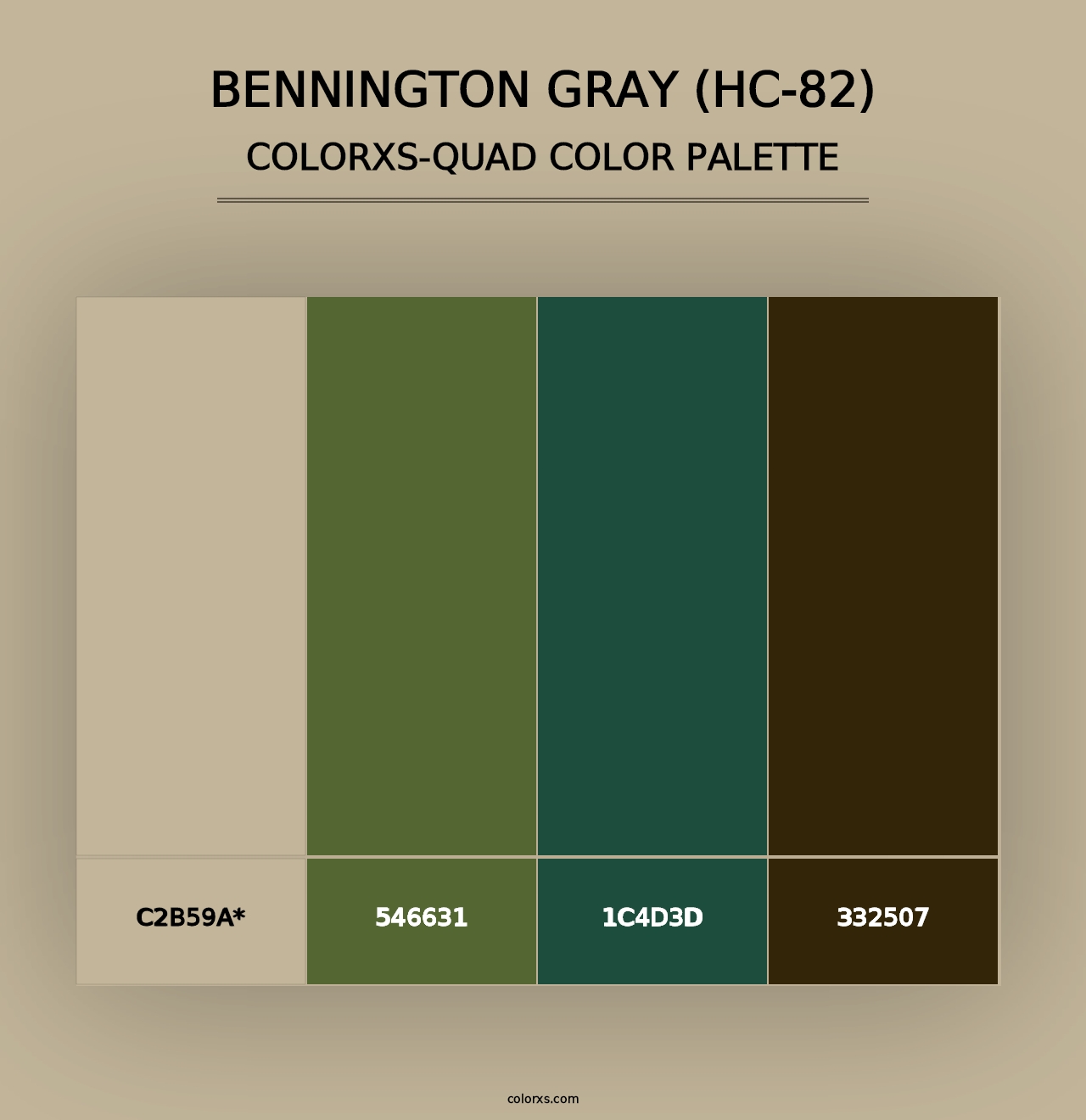 Bennington Gray (HC-82) - Colorxs Quad Palette