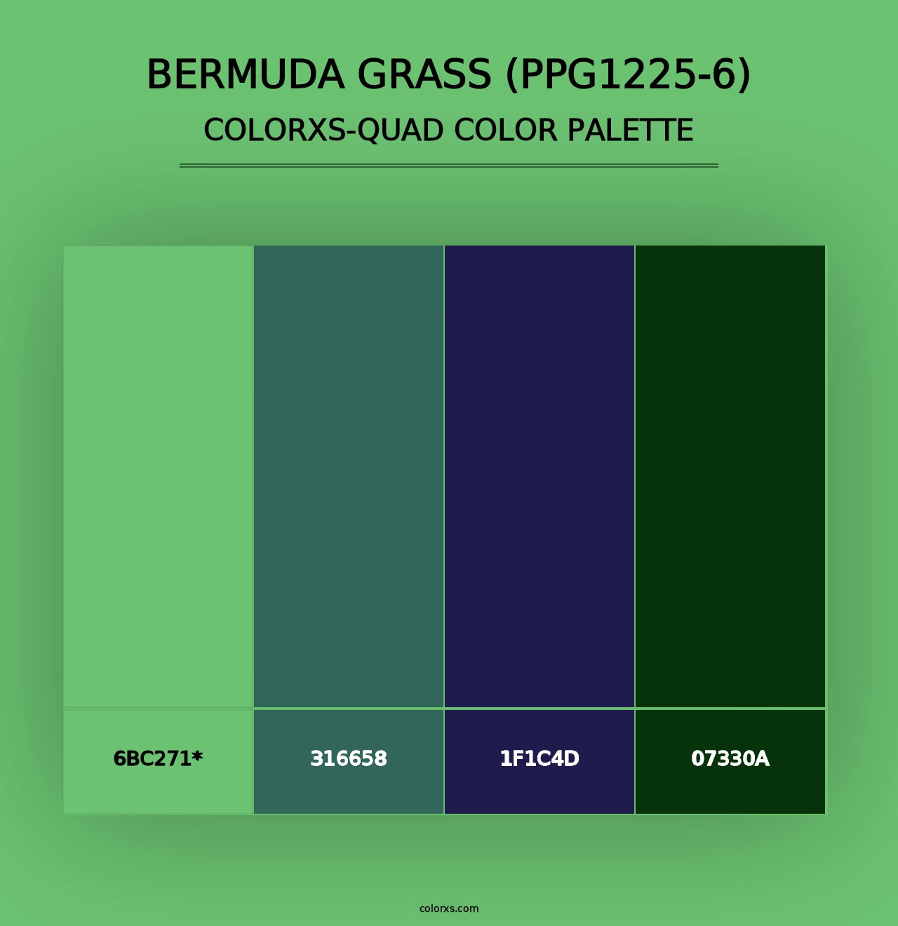 Bermuda Grass (PPG1225-6) - Colorxs Quad Palette