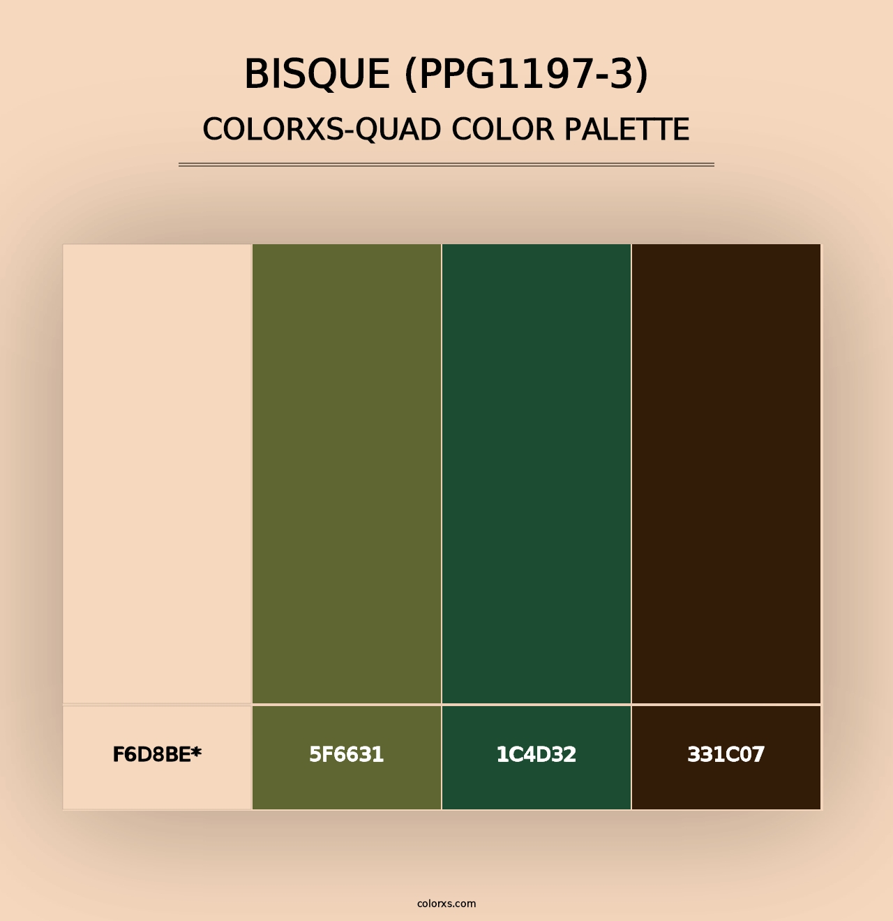 Bisque (PPG1197-3) - Colorxs Quad Palette