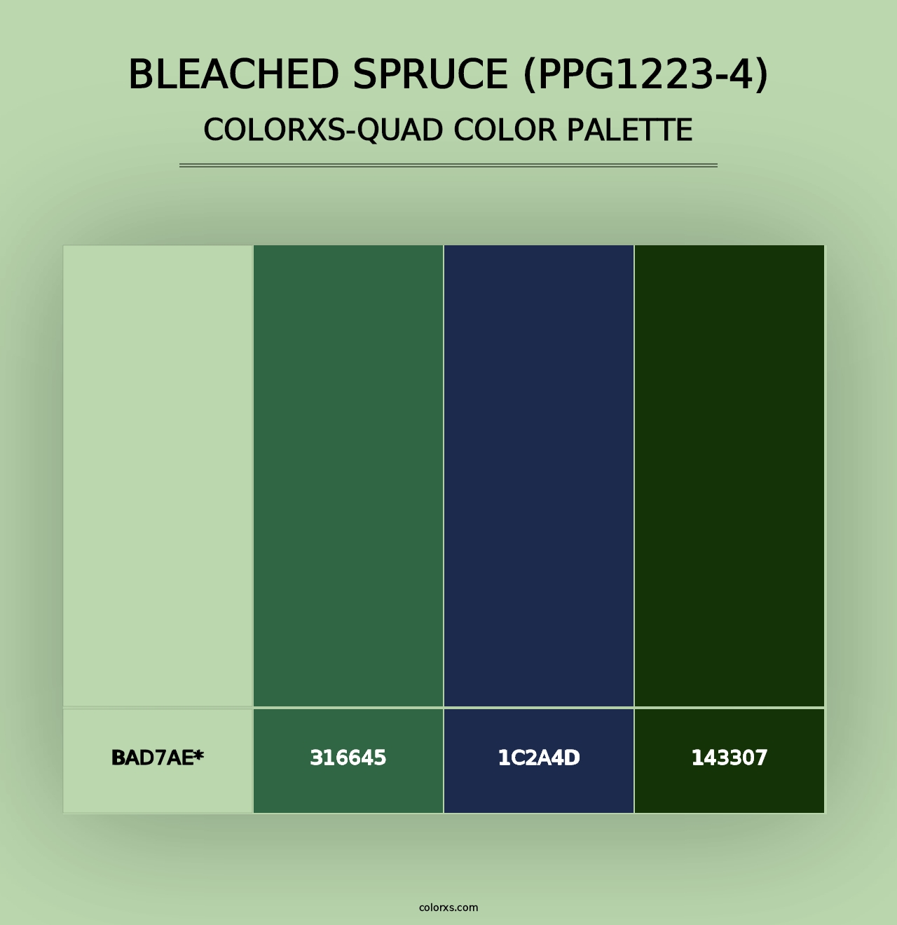 Bleached Spruce (PPG1223-4) - Colorxs Quad Palette