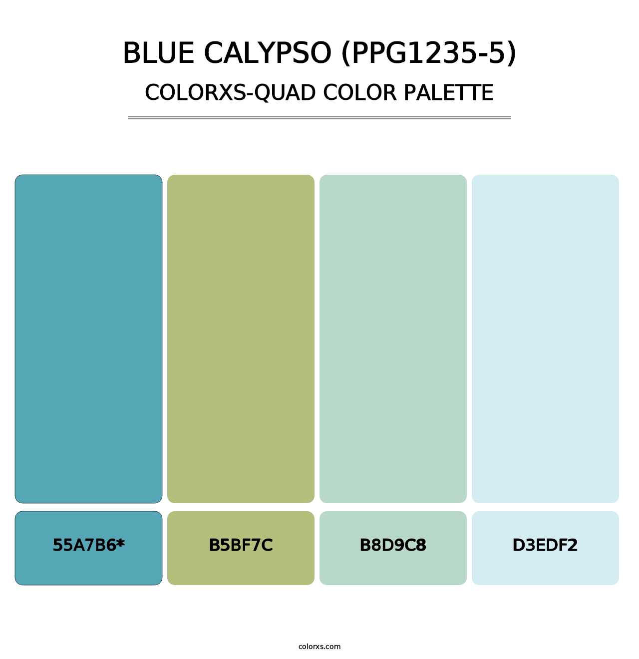 Blue Calypso (PPG1235-5) - Colorxs Quad Palette