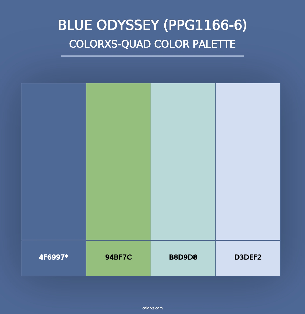 Blue Odyssey (PPG1166-6) - Colorxs Quad Palette