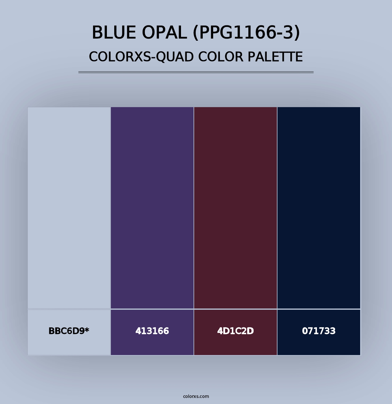 Blue Opal (PPG1166-3) - Colorxs Quad Palette