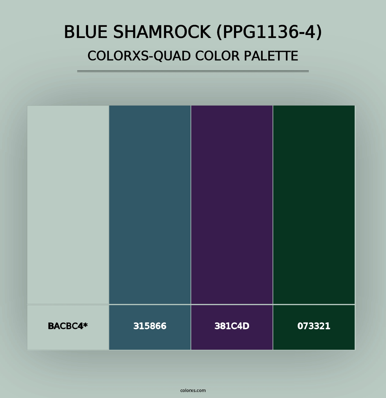 Blue Shamrock (PPG1136-4) - Colorxs Quad Palette