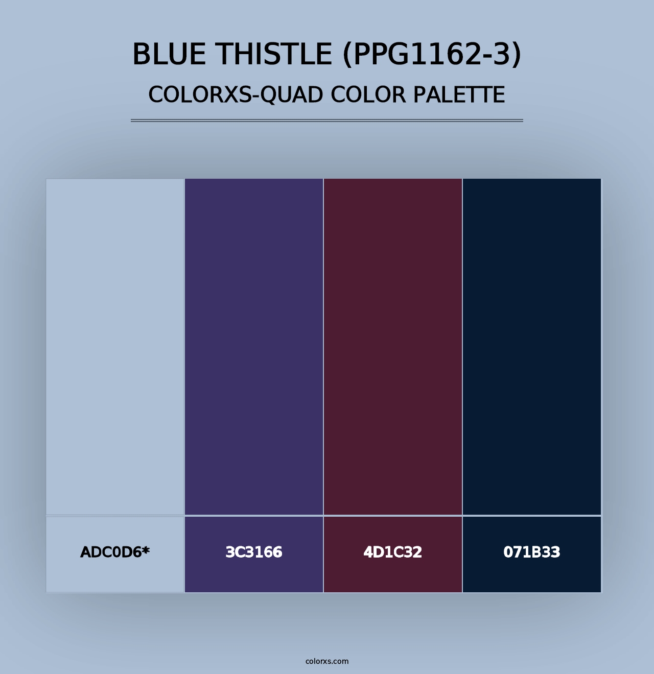 Blue Thistle (PPG1162-3) - Colorxs Quad Palette