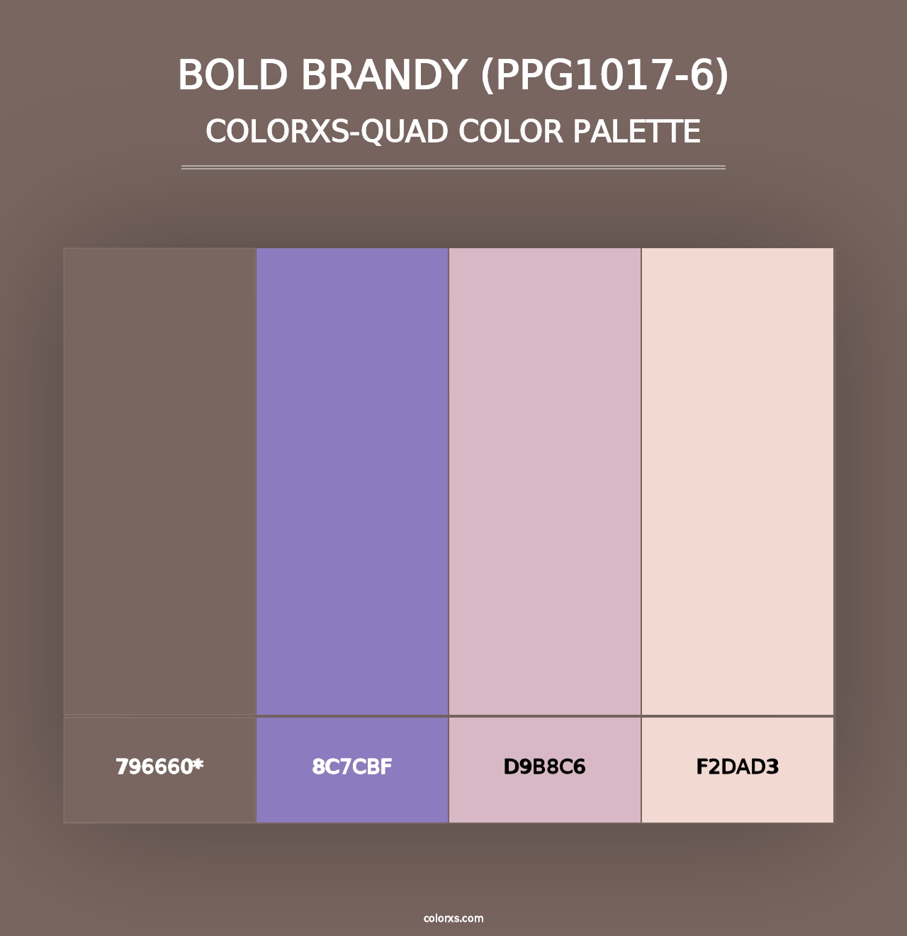 Bold Brandy (PPG1017-6) - Colorxs Quad Palette