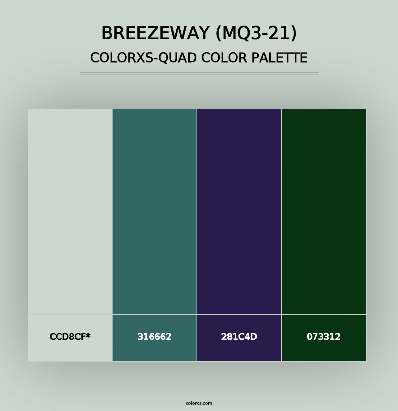 Breezeway (MQ3-21) - Colorxs Quad Palette