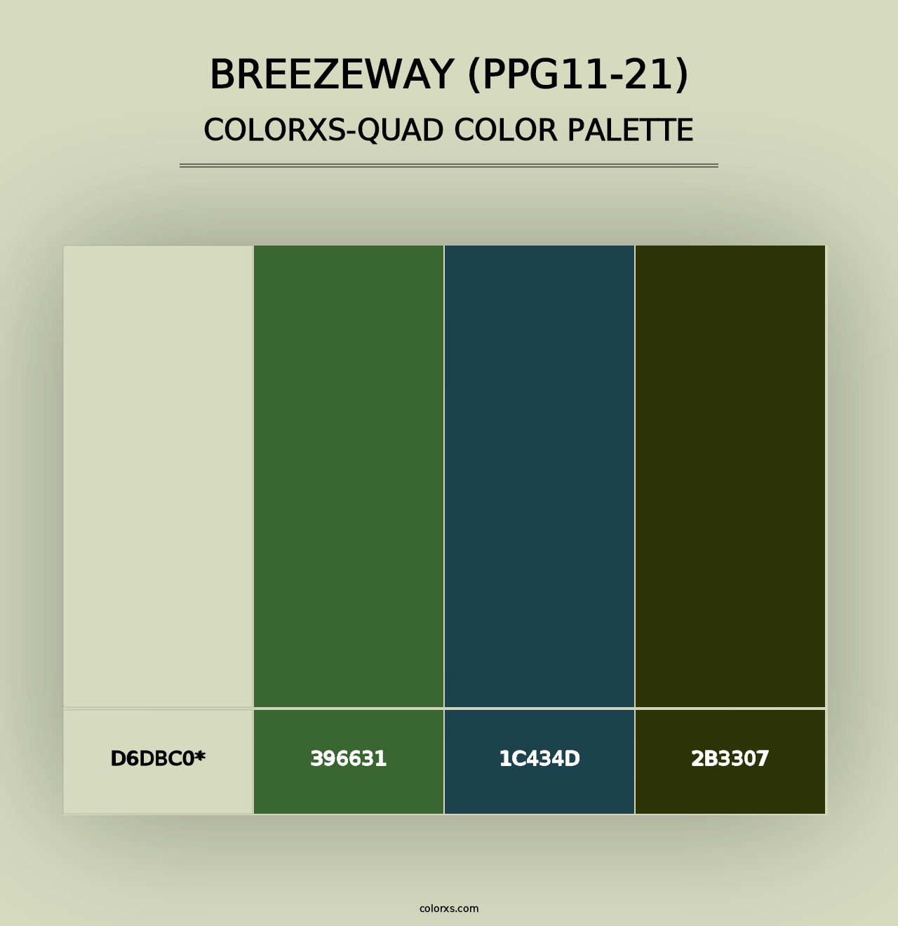 Breezeway (PPG11-21) - Colorxs Quad Palette