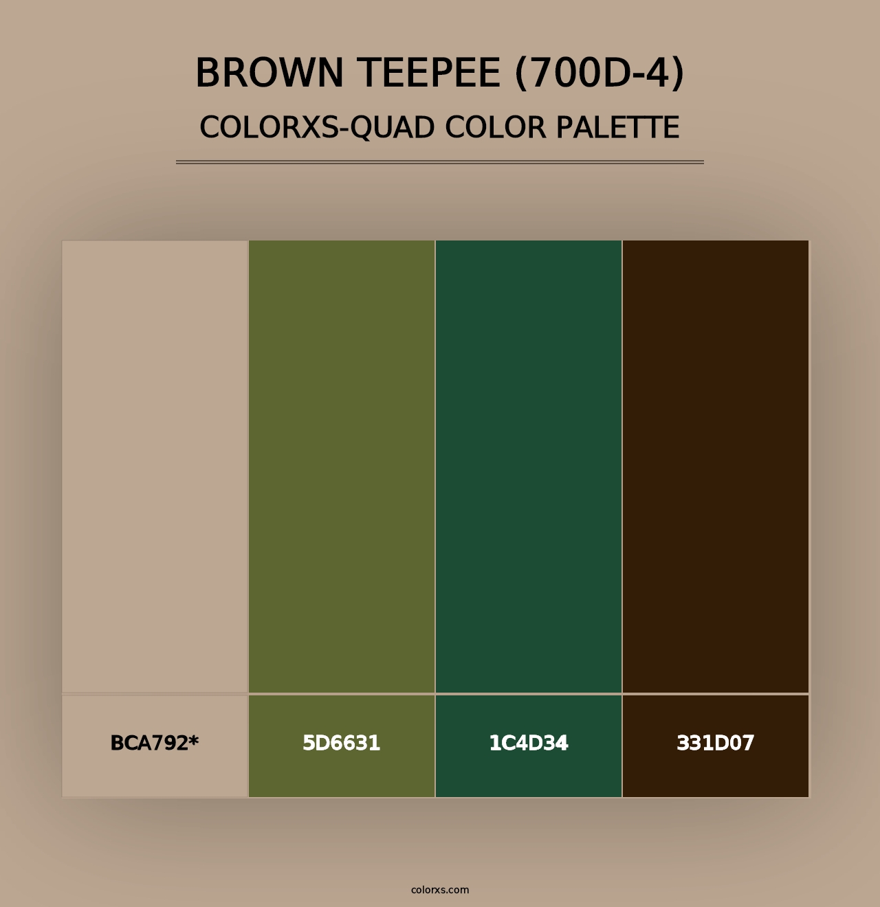 Brown Teepee (700D-4) - Colorxs Quad Palette