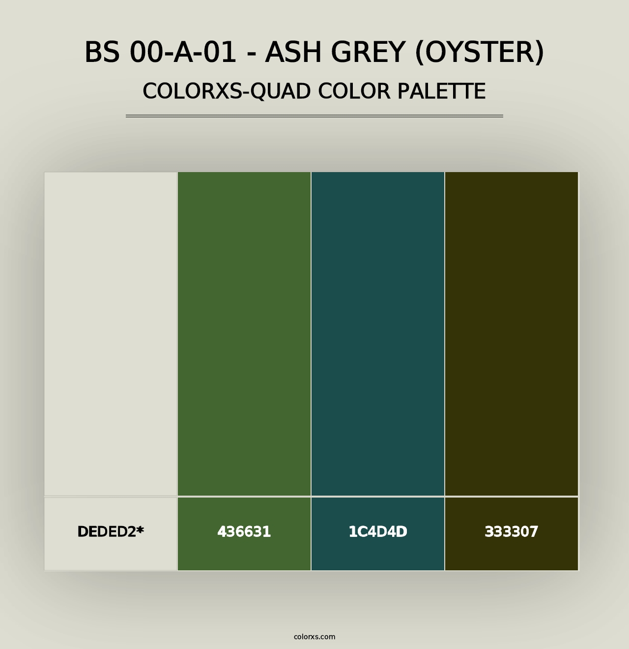 BS 00-A-01 - Ash Grey (Oyster) - Colorxs Quad Palette