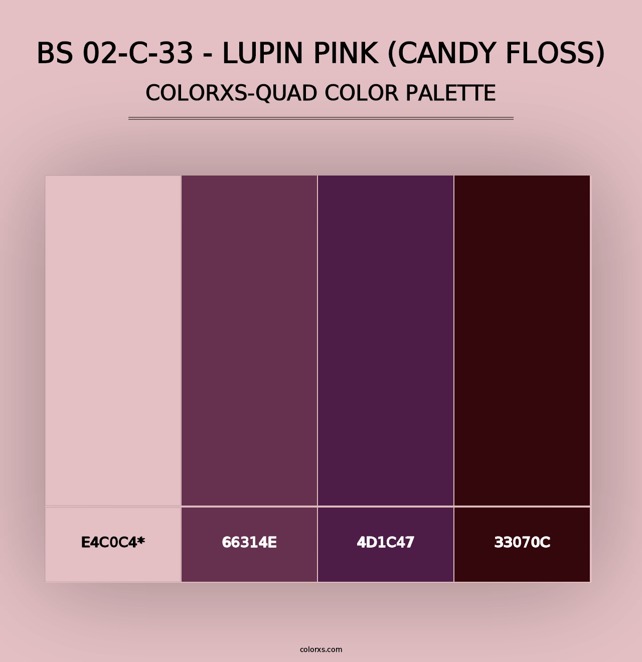 BS 02-C-33 - Lupin Pink (Candy Floss) - Colorxs Quad Palette