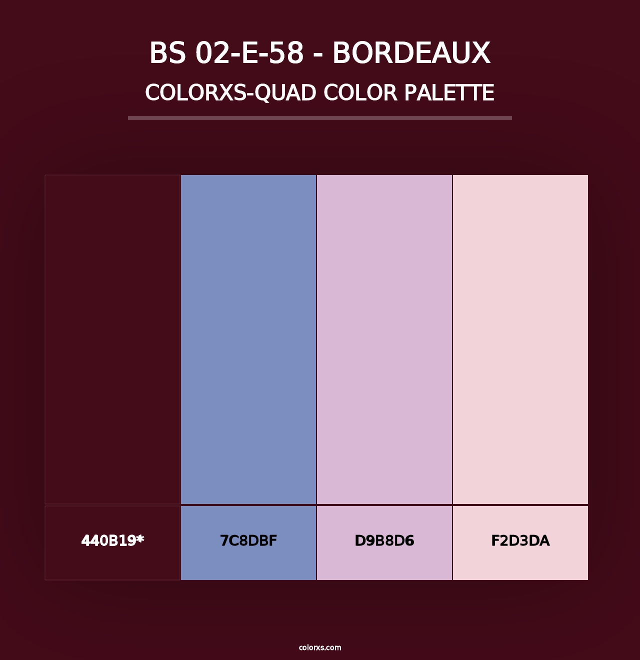 BS 02-E-58 - Bordeaux - Colorxs Quad Palette