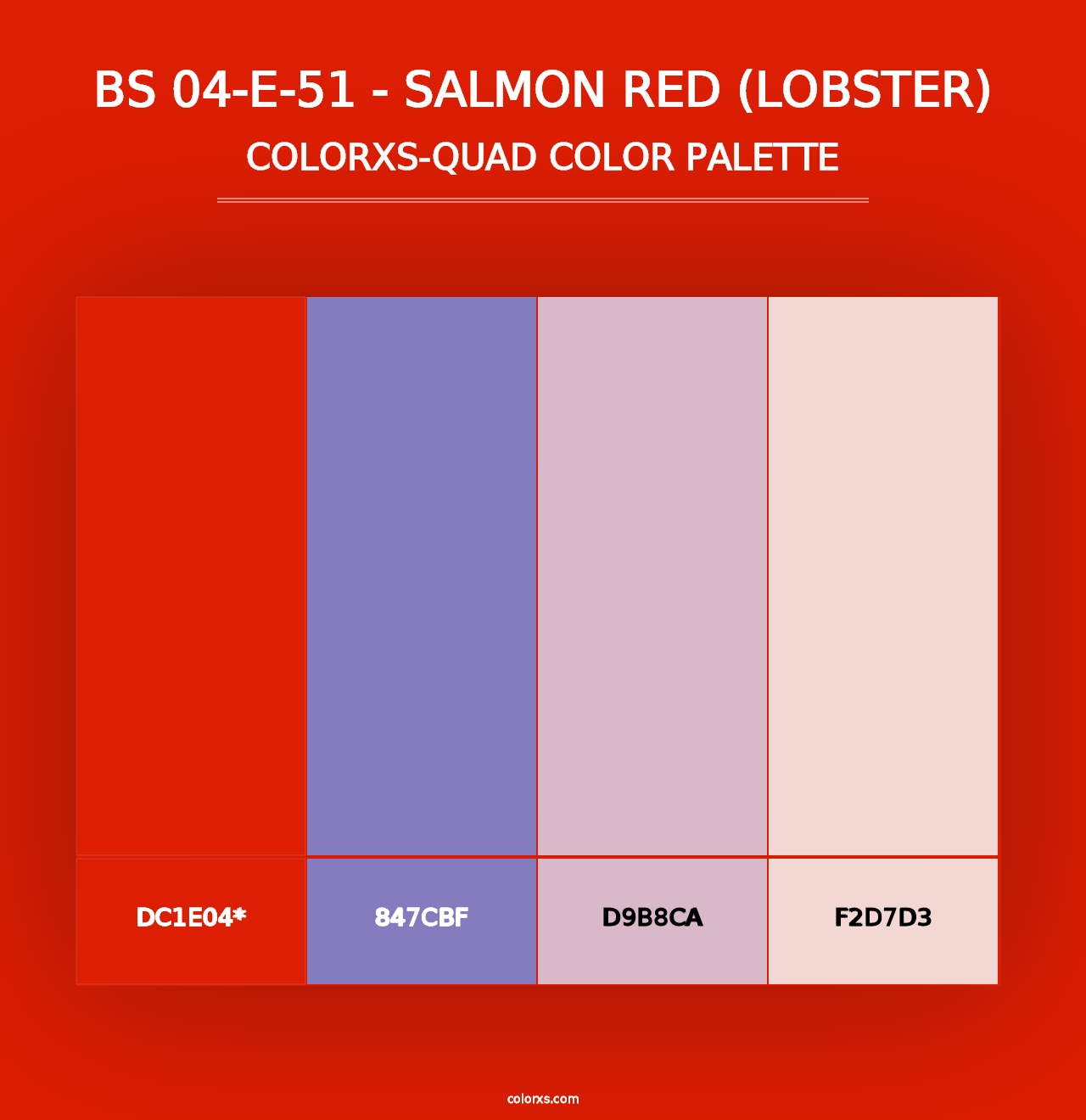 BS 04-E-51 - Salmon Red (Lobster) - Colorxs Quad Palette