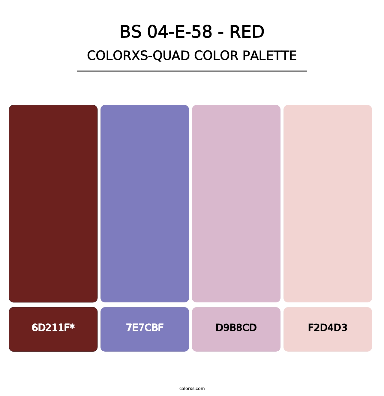 BS 04-E-58 - Red - Colorxs Quad Palette