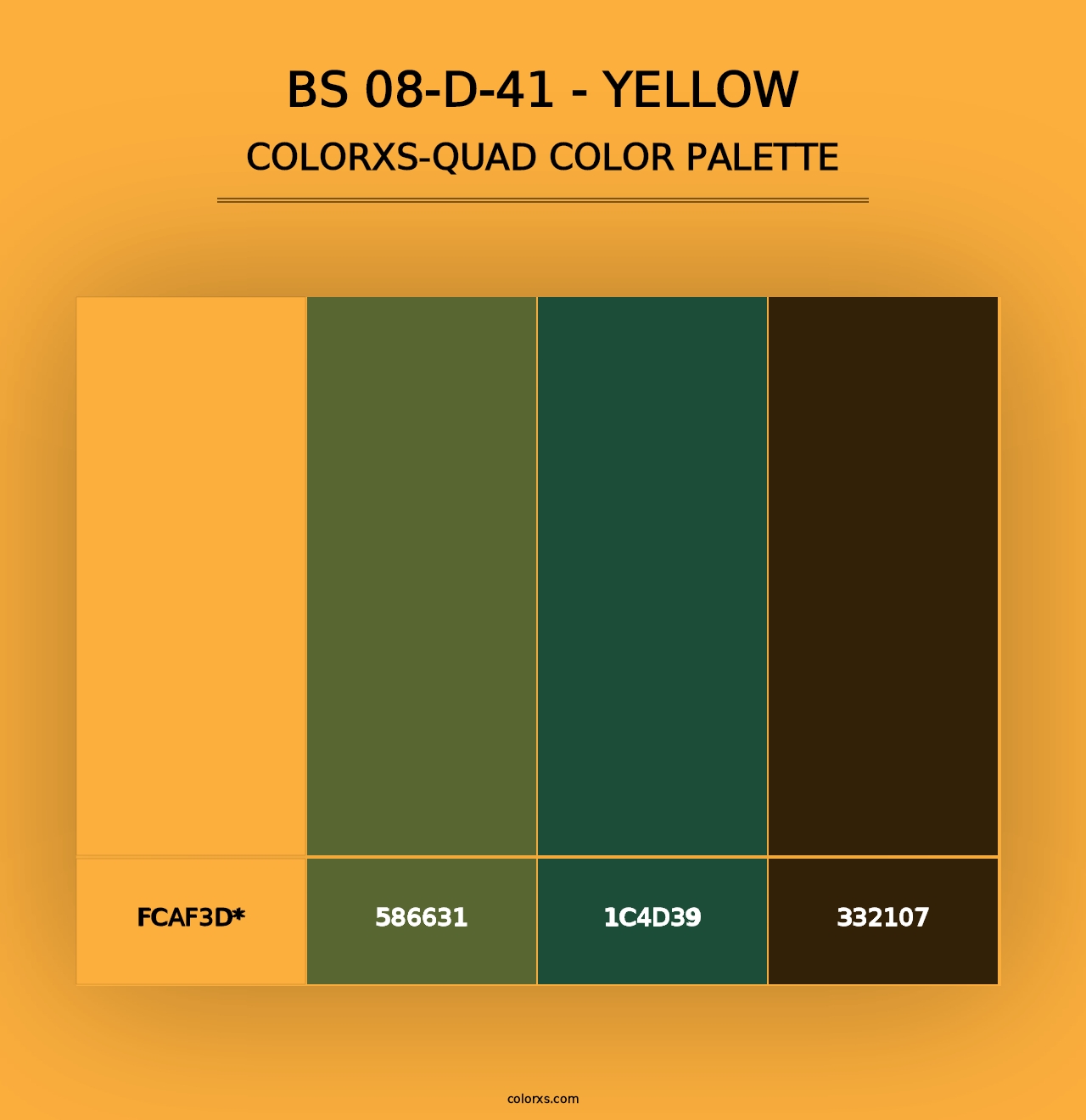 BS 08-D-41 - Yellow - Colorxs Quad Palette