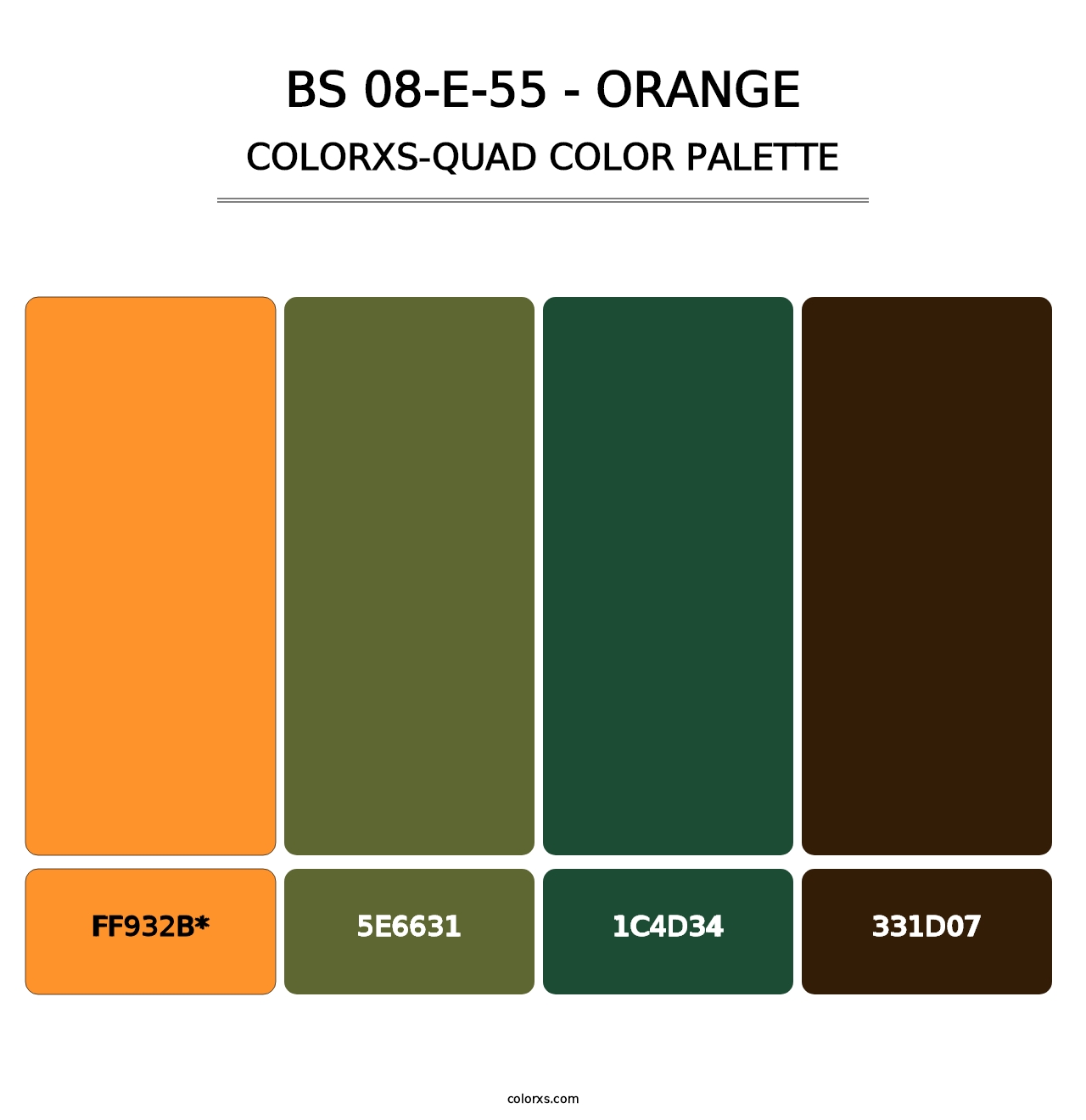 BS 08-E-55 - Orange - Colorxs Quad Palette