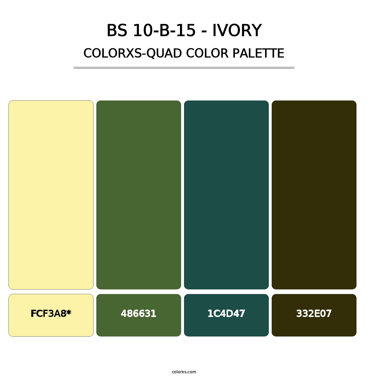 BS 10-B-15 - Ivory - Colorxs Quad Palette