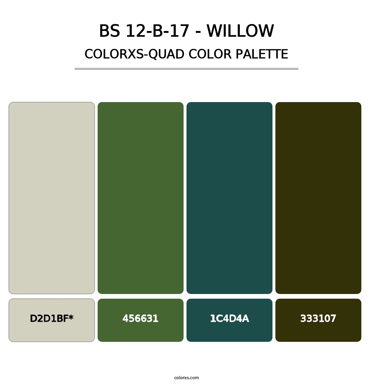 BS 12-B-17 - Willow - Colorxs Quad Palette