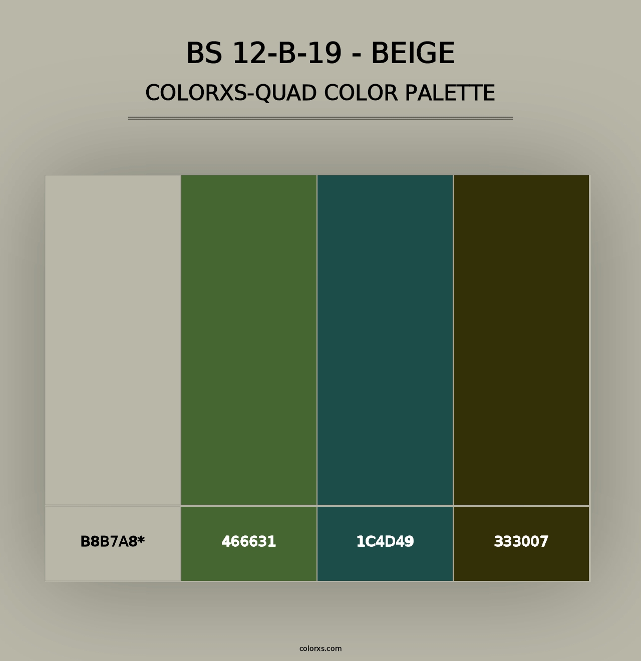 BS 12-B-19 - Beige - Colorxs Quad Palette