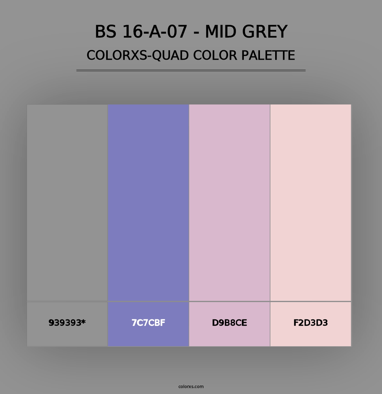 BS 16-A-07 - Mid Grey - Colorxs Quad Palette