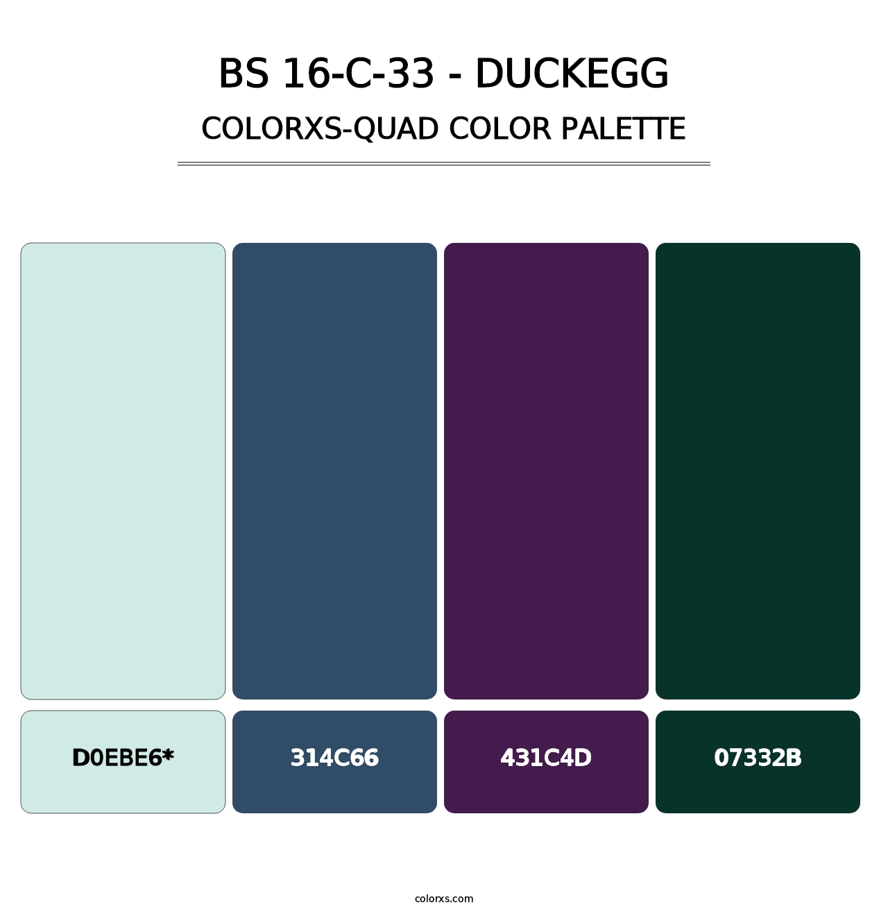 BS 16-C-33 - Duckegg - Colorxs Quad Palette