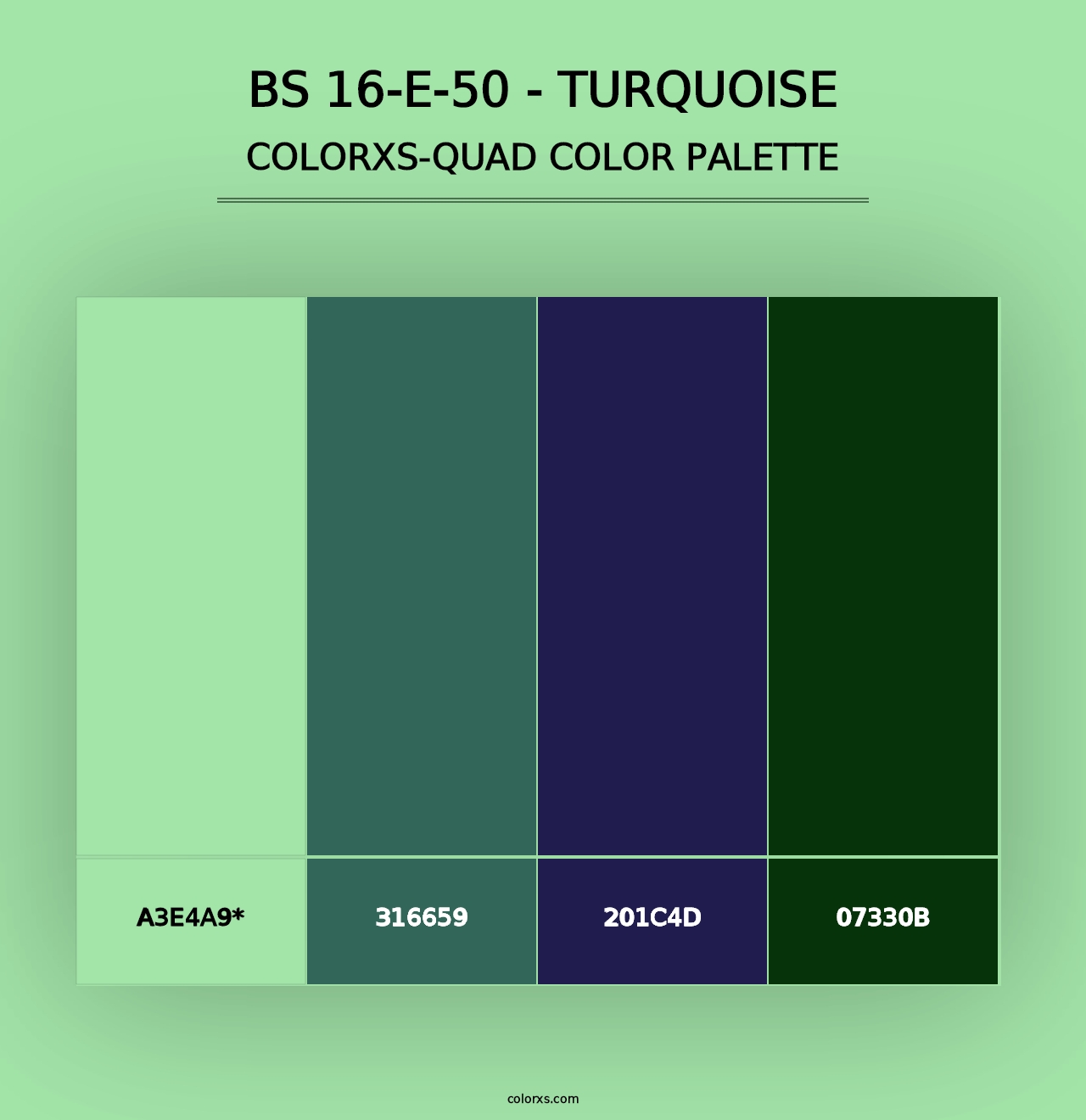 BS 16-E-50 - Turquoise - Colorxs Quad Palette