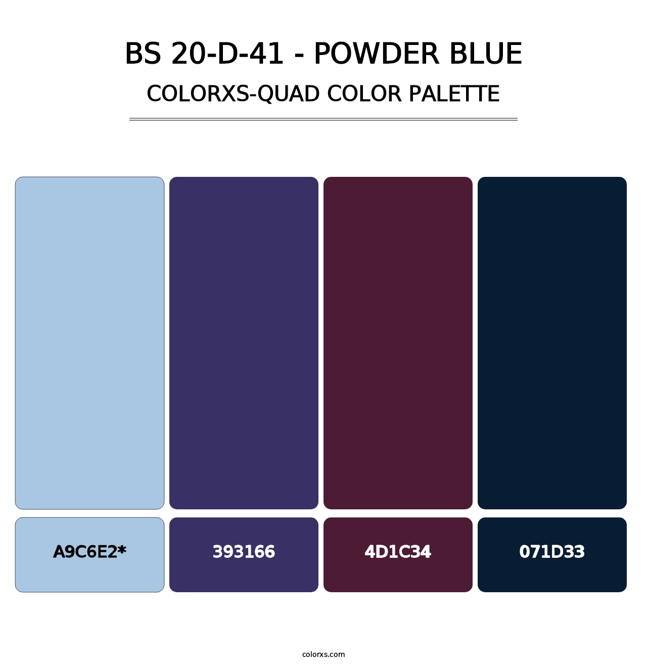 BS 20-D-41 - Powder Blue - Colorxs Quad Palette