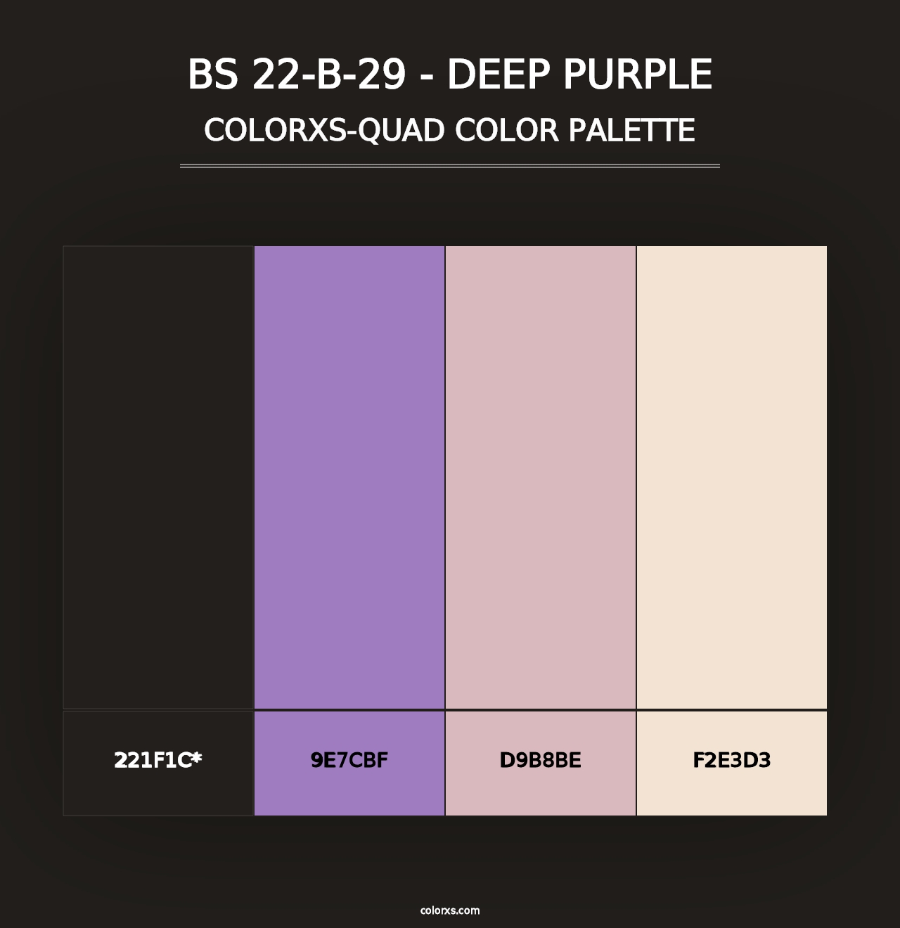 BS 22-B-29 - Deep Purple - Colorxs Quad Palette