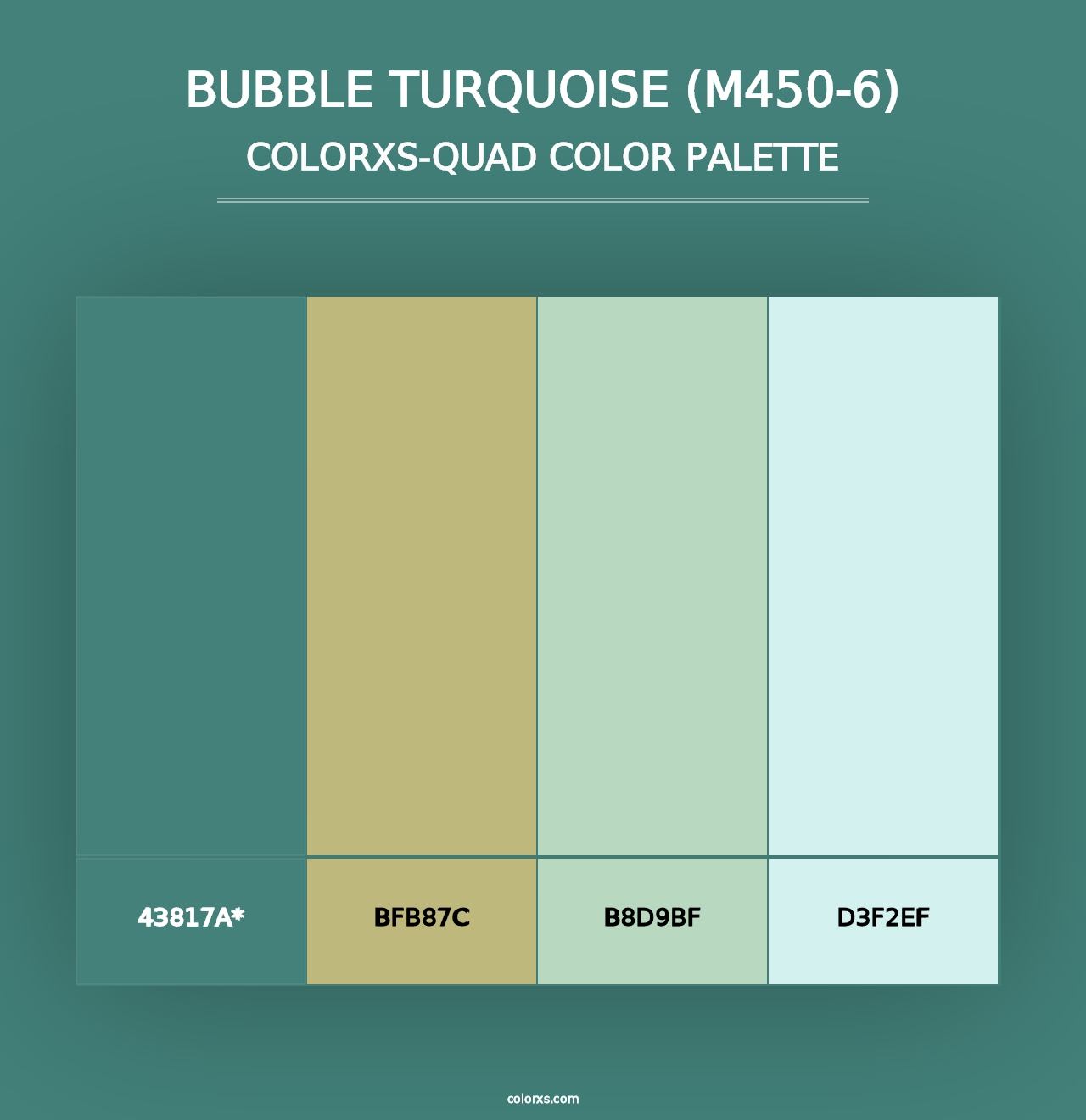 Bubble Turquoise (M450-6) - Colorxs Quad Palette