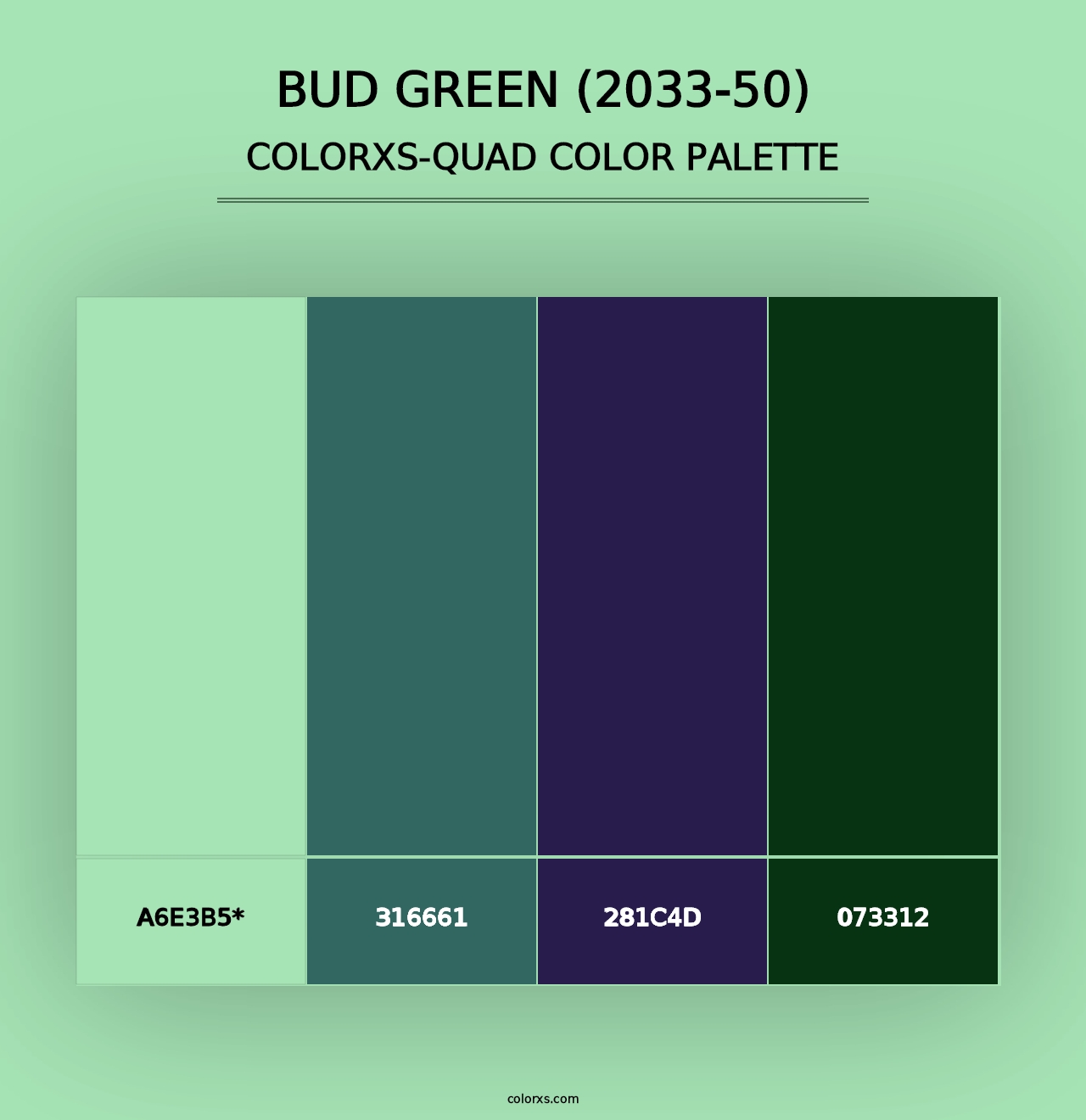 Bud Green (2033-50) - Colorxs Quad Palette