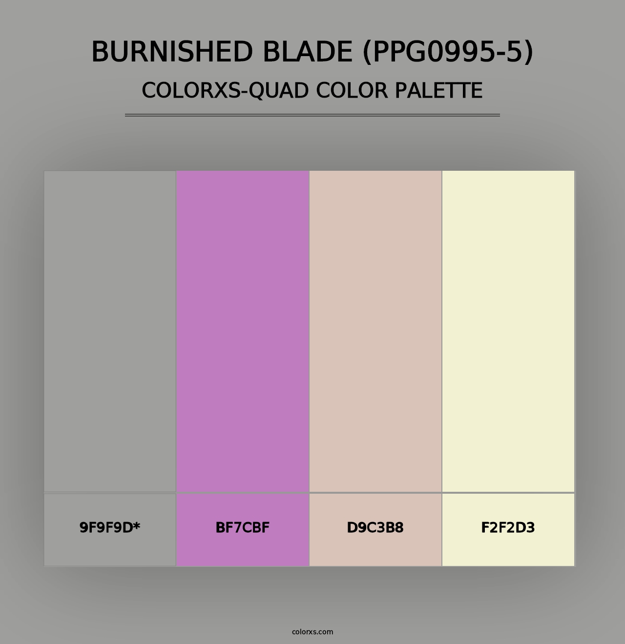 Burnished Blade (PPG0995-5) - Colorxs Quad Palette