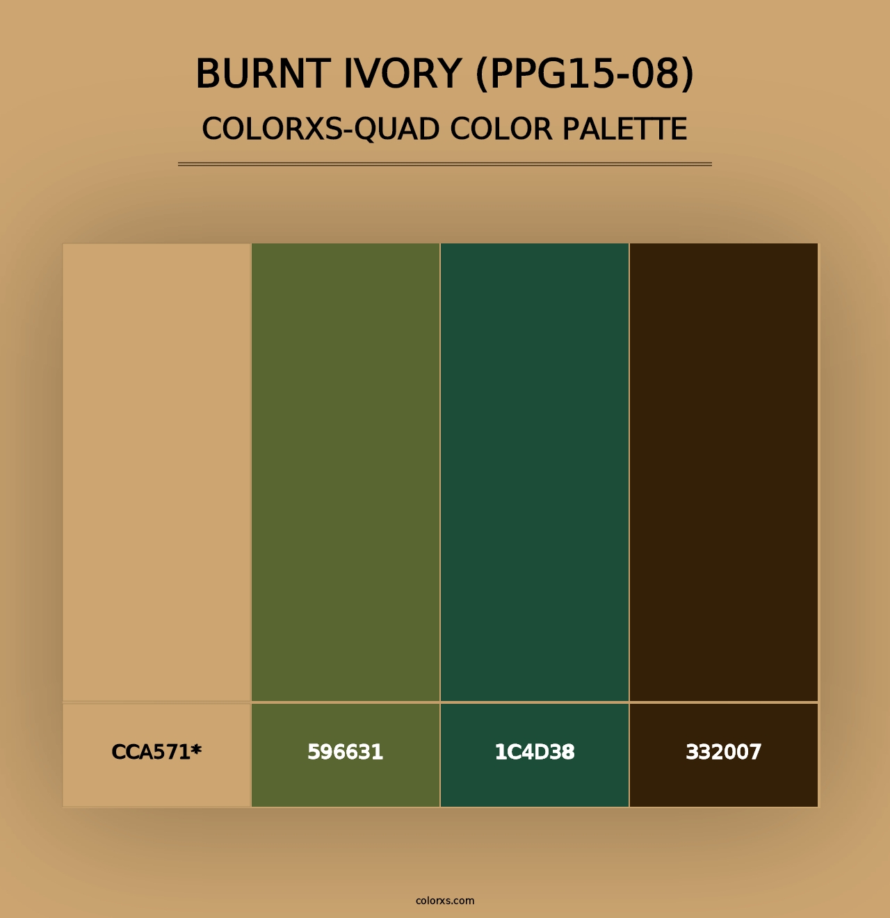 Burnt Ivory (PPG15-08) - Colorxs Quad Palette