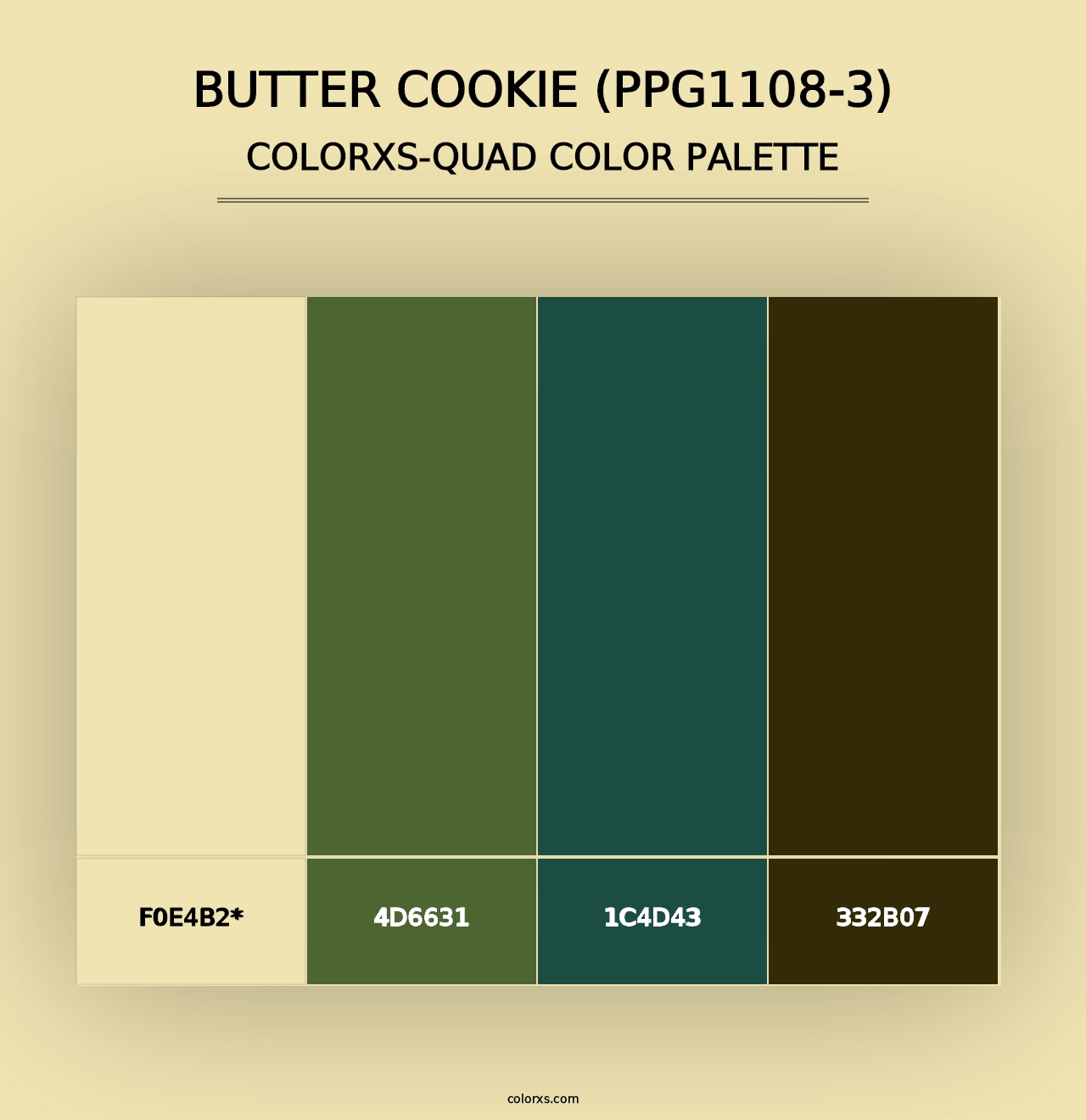 Butter Cookie (PPG1108-3) - Colorxs Quad Palette