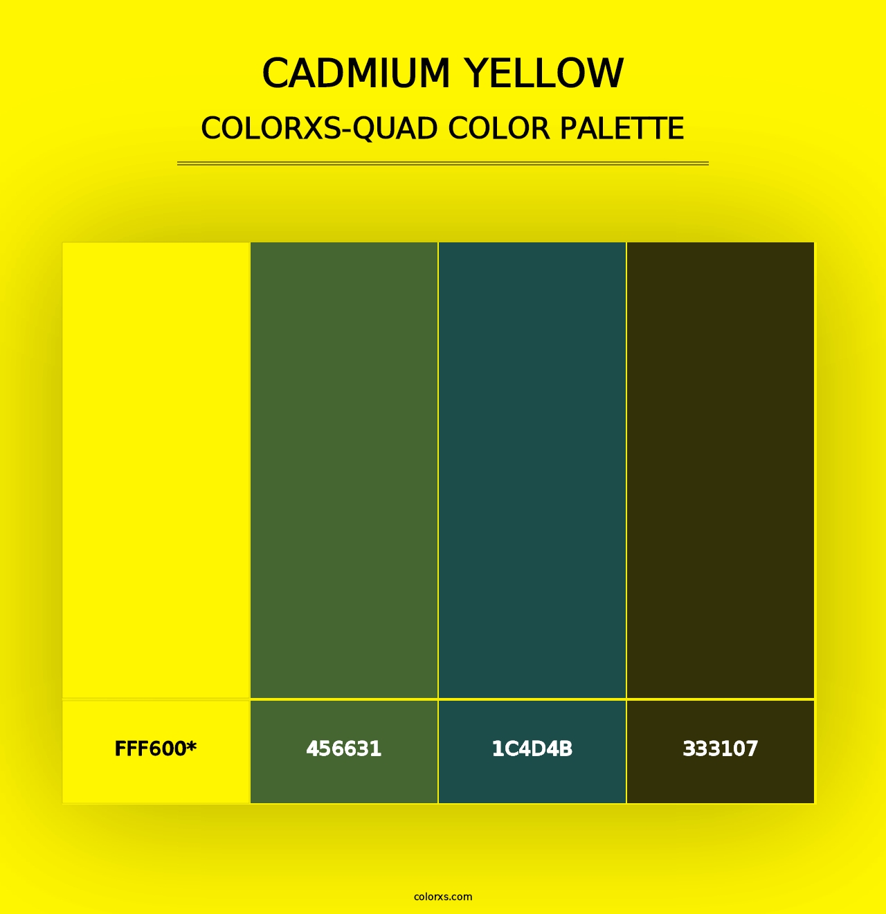 Cadmium Yellow - Colorxs Quad Palette