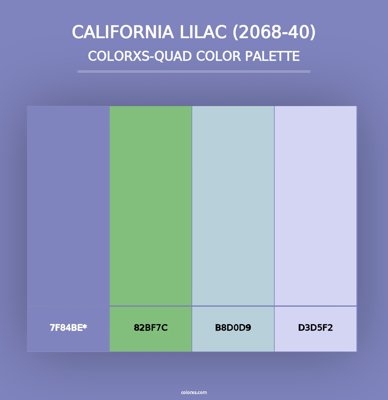 California Lilac (2068-40) - Colorxs Quad Palette