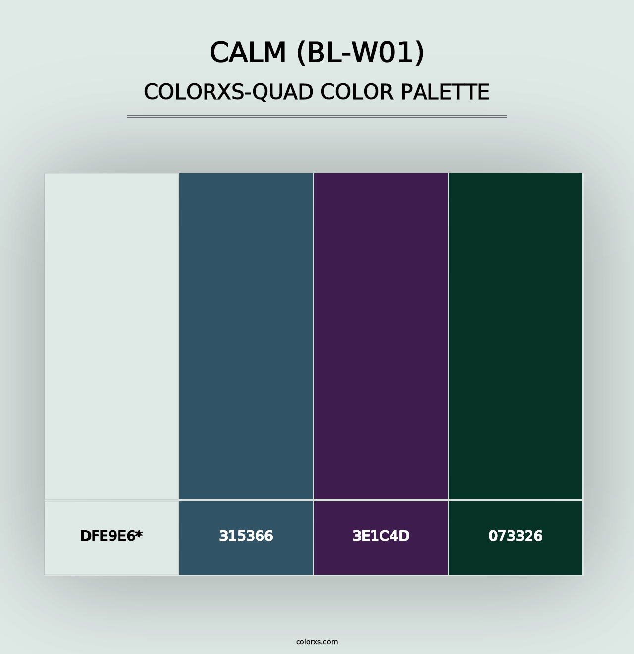 Calm (BL-W01) - Colorxs Quad Palette