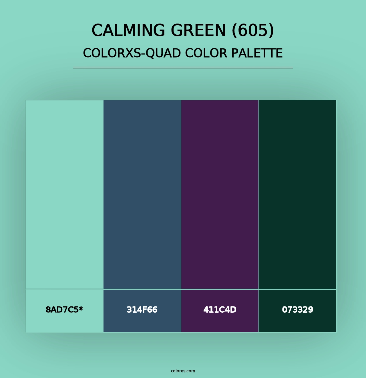 Calming Green (605) - Colorxs Quad Palette